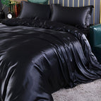 Set: 79 × 91 in + 2x pillowcase / Black