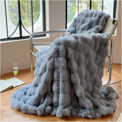 Cozy Fluffy Fleece Throw Blanket 59" x 79" – Ultra-Soft, Warm & Stylish Accent for Home Decor