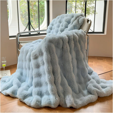 Cozy Fluffy Fleece Throw Blanket 59" x 79" – Ultra-Soft, Warm & Stylish Accent for Home Decor