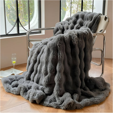 Ultra-Soft Fluffy Fleece Throw Blanket 50"" x 60"" – Cozy & Warm for Couch, Bed & Travel
