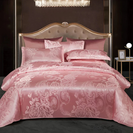 Luxury Satin Duvet Cover Set 90" x 90" – Silky Soft, Breathable Bedding with Elegant Jacquard Design