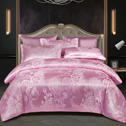 Luxury Satin Duvet Cover Set 90" x 90" – Silky Soft, Breathable Bedding with Elegant Jacquard Design