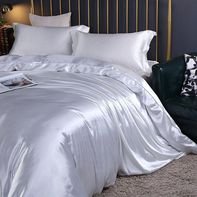 Luxury Satin Duvet Cover Set 59" x 79" – Silky, Breathable Bedding for Year-Round Comfort
