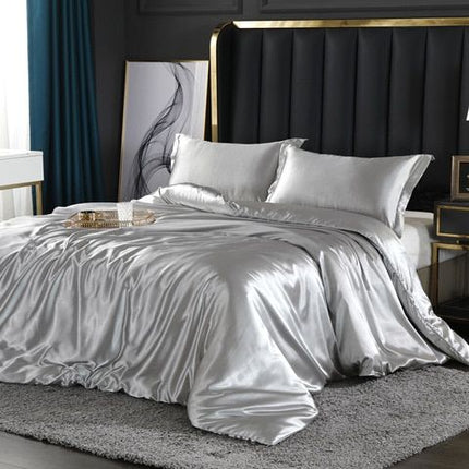 Luxury Satin Duvet Cover Set 59" x 79" – Silky, Breathable Bedding for Year-Round Comfort