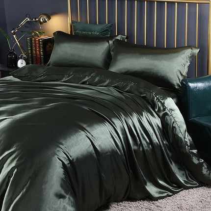 Luxury Satin Duvet Cover Set 59" x 79" – Silky, Breathable Bedding for Year-Round Comfort
