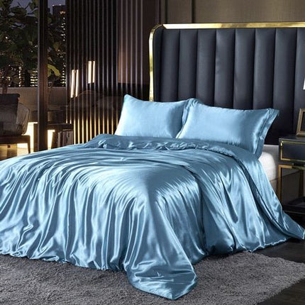 Luxury Satin Duvet Cover Set 59" x 79" – Silky, Breathable Bedding for Year-Round Comfort