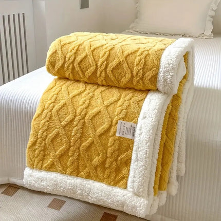 Reversible Sherpa Fleece Throw Blanket 51" x 63" – Ultra Soft, Warm & Cozy for Home or Outdoor Use