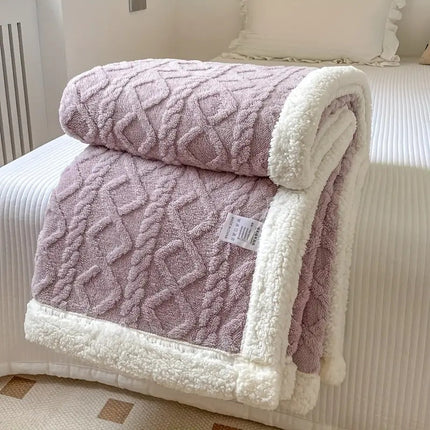 Reversible Sherpa Fleece Throw Blanket 51" x 63" – Ultra Soft, Warm & Cozy for Home or Outdoor Use