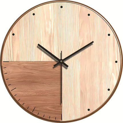 Silent Modern Wall Clock with Wood Effect – Elegant & Minimalist Home Decor for Living Room or Bedroom
