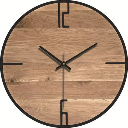 Silent Modern Wall Clock with Wood Effect – Elegant & Minimalist Home Decor for Living Room or Bedroom