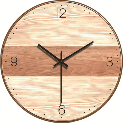 Silent Modern Wall Clock with Wood Effect – Elegant & Minimalist Home Decor for Living Room or Bedroom
