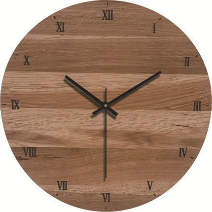 Silent Modern Wall Clock with Wood Effect – Elegant & Minimalist Home Decor for Living Room or Bedroom