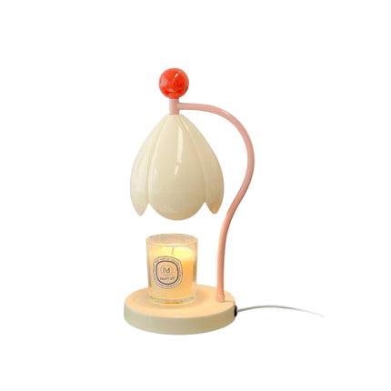 Floral Candle Warmer Lamp 5.9" x 13.4" – Elegant Flower-Inspired Home Décor for Cozy Aromatic Ambiance