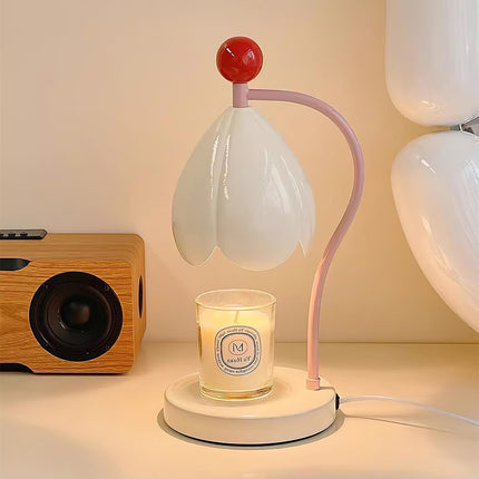 Floral Candle Warmer Lamp 5.9" x 13.4" – Elegant Flower-Inspired Home Décor for Cozy Aromatic Ambiance
