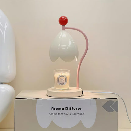 Floral Candle Warmer Lamp 5.9" x 13.4" – Elegant Flower-Inspired Home Décor for Cozy Aromatic Ambiance