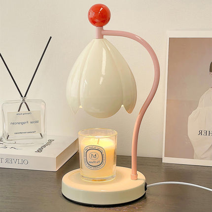 Floral Candle Warmer Lamp 5.9" x 13.4" – Elegant Flower-Inspired Home Décor for Cozy Aromatic Ambiance