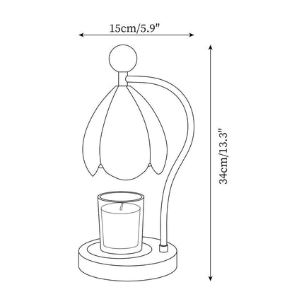 Floral Candle Warmer Lamp 5.9" x 13.4" – Elegant Flower-Inspired Home Décor for Cozy Aromatic Ambiance
