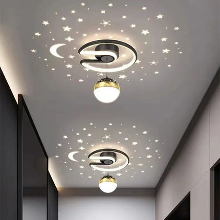 Modern LED Ceiling Light with Starry Sky Effect – Dimmable Chandelier for Kids' Rooms & Living Spaces