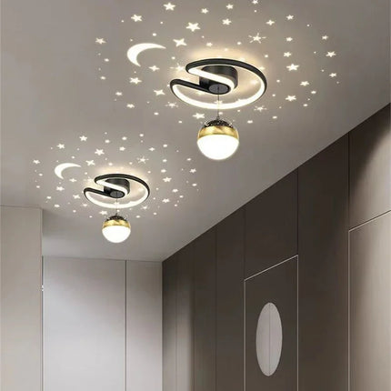 Modern LED Ceiling Light with Starry Sky Effect – Dimmable Chandelier for Kids' Rooms & Living Spaces