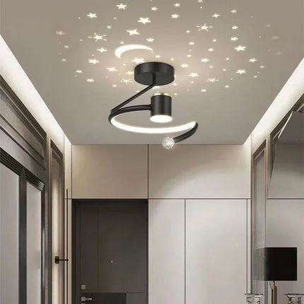 Modern LED Ceiling Light with Starry Sky Effect – Dimmable Chandelier for Kids' Rooms & Living Spaces