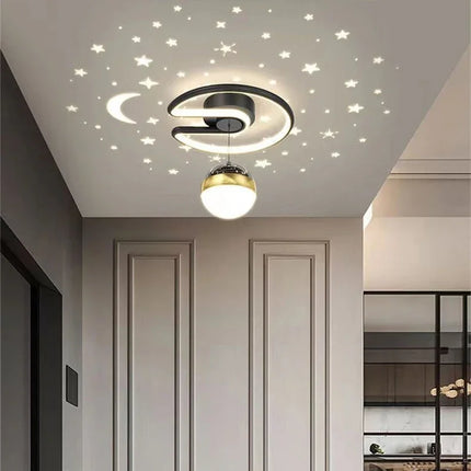 Modern LED Ceiling Light with Starry Sky Effect – Dimmable Chandelier for Kids' Rooms & Living Spaces