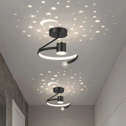 Modern LED Ceiling Light with Starry Sky Effect – Dimmable Chandelier for Kids' Rooms & Living Spaces