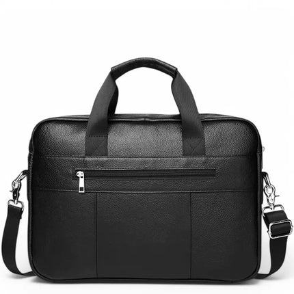 Premium Leather Laptop Bag for Men – 15.6" Briefcase with Padded Compartment & Organizational Features