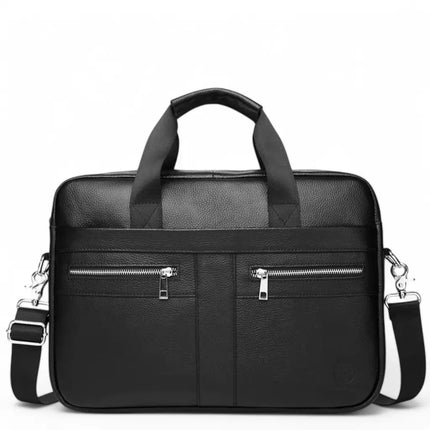 Premium Leather Laptop Bag for Men – 15.6" Briefcase with Padded Compartment & Organizational Features