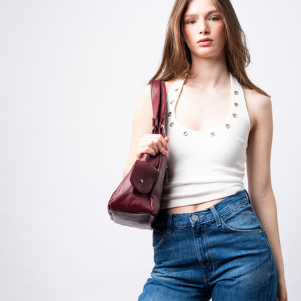 Vegan Leather Shoulder Bag with Multiple Pockets – Practical & Stylish