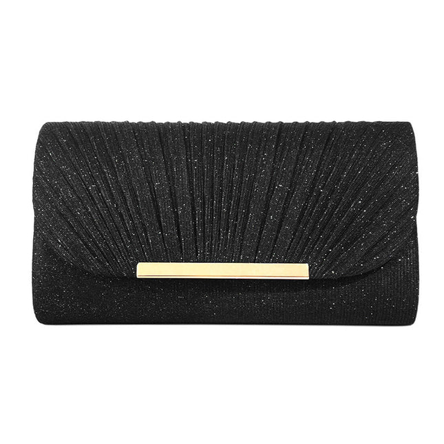 Elegant Night Clutch – Shimmering Evening Bag with Gold Closure – Available in Multiple Colors
