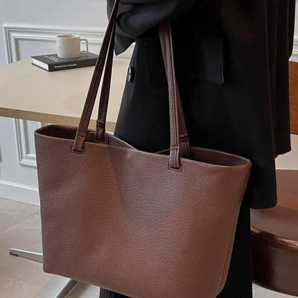 Soft Leather Tote Bag | Spacious Vegan Leather Work & Daily Tote for Women