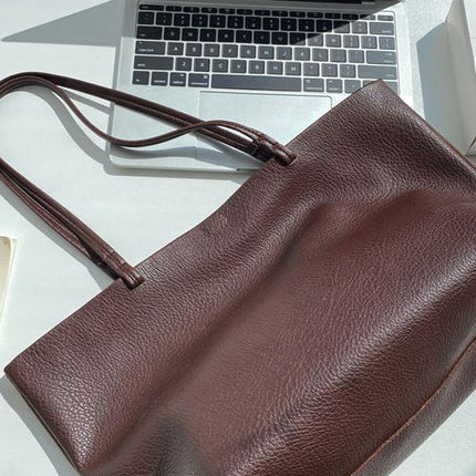 Timeless Leather Tote Bag – Work & Casual Laptop Shopper (Genuine / Vegan Leather)