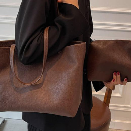 Soft Leather Tote Bag | Spacious Vegan Leather Work & Daily Tote for Women