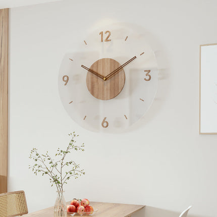 Nordic Wooden Wall Clock – Silent Minimalist Scandinavian Design for Modern Interiors