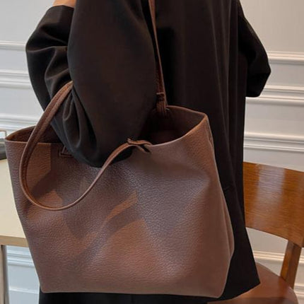 Soft Leather Tote Bag | Spacious Vegan Leather Work & Daily Tote for Women