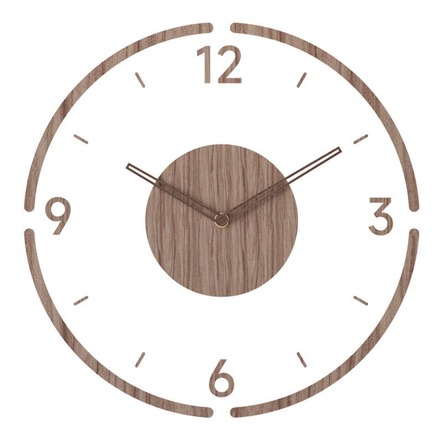 Nordic Wooden Wall Clock – Silent Minimalist Scandinavian Design for Modern Interiors
