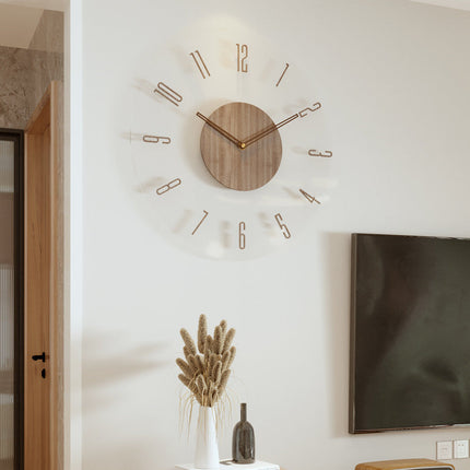 Nordic Wooden Wall Clock – Silent Minimalist Scandinavian Design for Modern Interiors