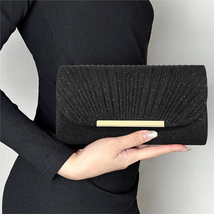 Elegant Night Clutch – Shimmering Evening Bag with Gold Closure – Available in Multiple Colors