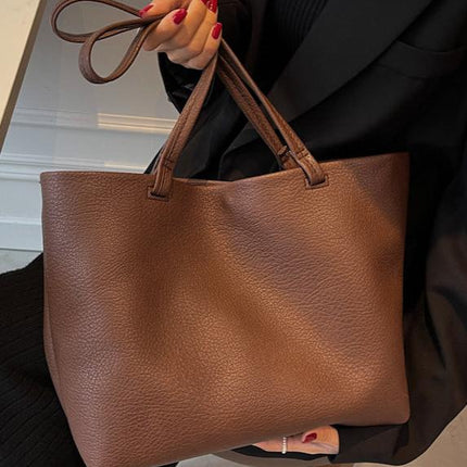 Soft Leather Tote Bag | Spacious Vegan Leather Work & Daily Tote for Women