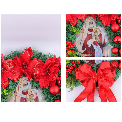 Modern Christmas Wreath 12" – Elegant Holiday Door & Home Decoration