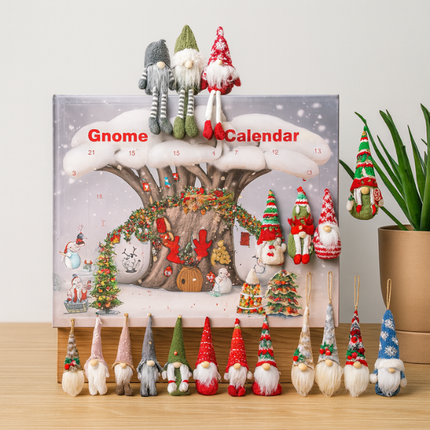 Advent Calendar with Christmas Gnomes – Plush Gnome Surprises for 24 Days of Holiday Fun (11.8" x 9.8")