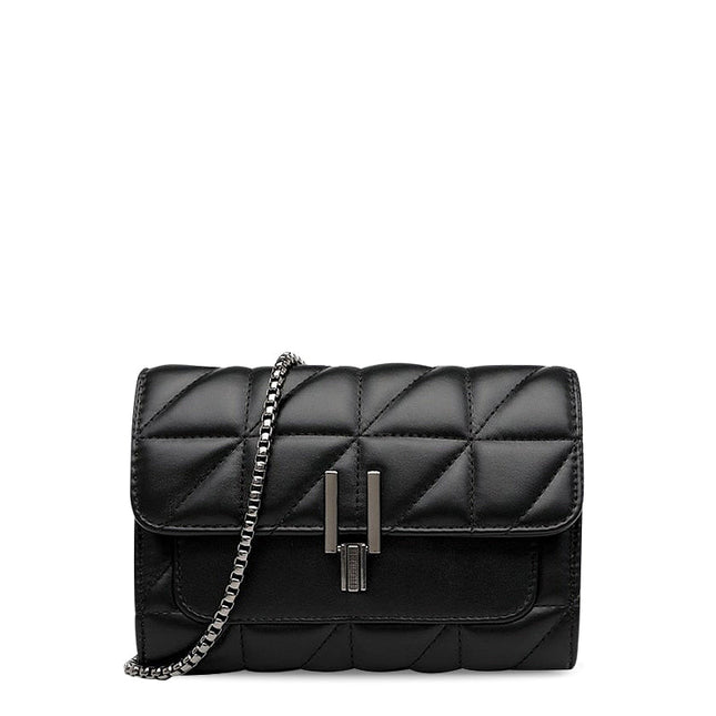 Luxury Quilted Shoulder Bag with Chain – Vegan Leather