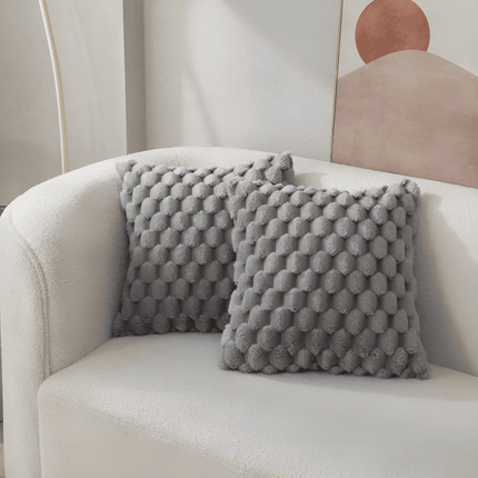Luxury 3D Fluffy Decorative Pillow Cover 18 × 18 inches – Soft Polyester Cushion Case with Unique Pattern for Sofa, Bed & Living Room Decor