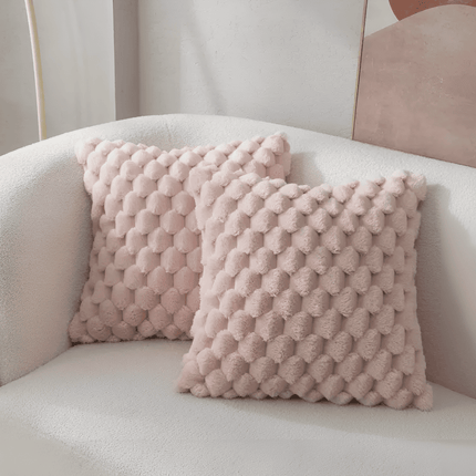 Luxury 3D Fluffy Decorative Pillow Cover 18 × 18 inches – Soft Polyester Cushion Case with Unique Pattern for Sofa, Bed & Living Room Decor