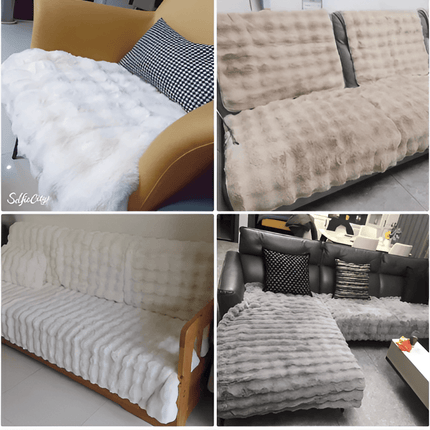 Luxury Plush Sofa Cover – Thick Velvet Furniture Protector for Dogs & Cats – Machine Washable, Anti-Slip, Pet-Friendly Couch Slipcover