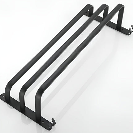 Space-Saving Wall Mounted Towel Rack – Modern Black Aluminum Bathroom Organizer (15.7"–23.6")
