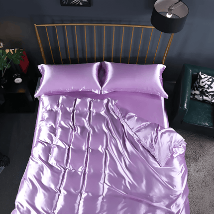 Premium Mulberry Silk Bedding Set – 100% Natural Mulberry Silk Duvet Cover with 2 Pillowcases – Hypoallergenic, Breathable, Temperature-Regulating, and Skin-Friendly