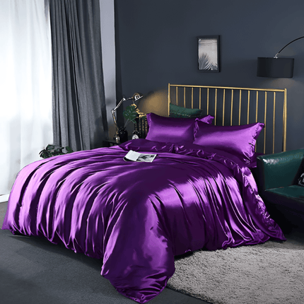 Premium Mulberry Silk Bedding Set – 100% Natural Mulberry Silk Duvet Cover with 2 Pillowcases – Hypoallergenic, Breathable, Temperature-Regulating, and Skin-Friendly