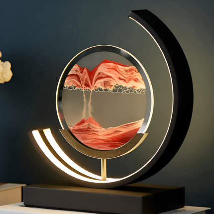 Relaxing LED Sand Lamp with Remote & App – Dimmable 3-Color Ambient Mood Light, 10″ x 11″ Decorative Sandscape for Home