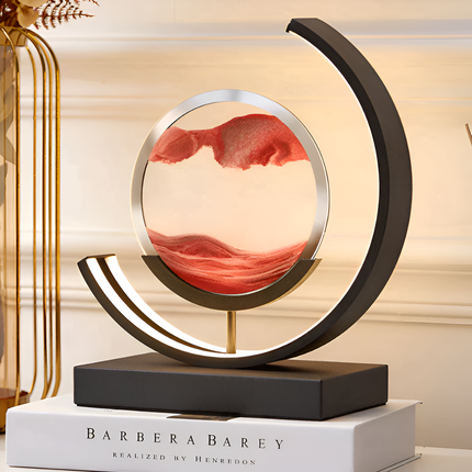 Relaxing LED Sand Lamp with Remote & App – Dimmable 3-Color Ambient Mood Light, 10″ x 11″ Decorative Sandscape for Home